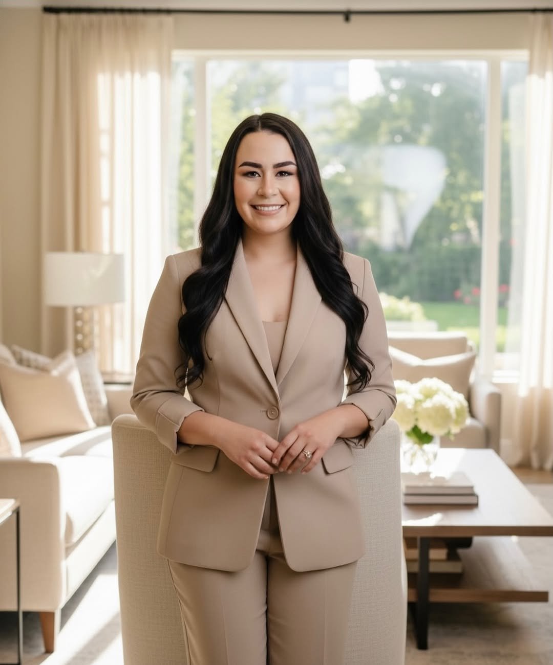 Meridian Group Real Estate team energized for new week, reviewing Castle Rock market charts and client home goals on sunny Monday morning.