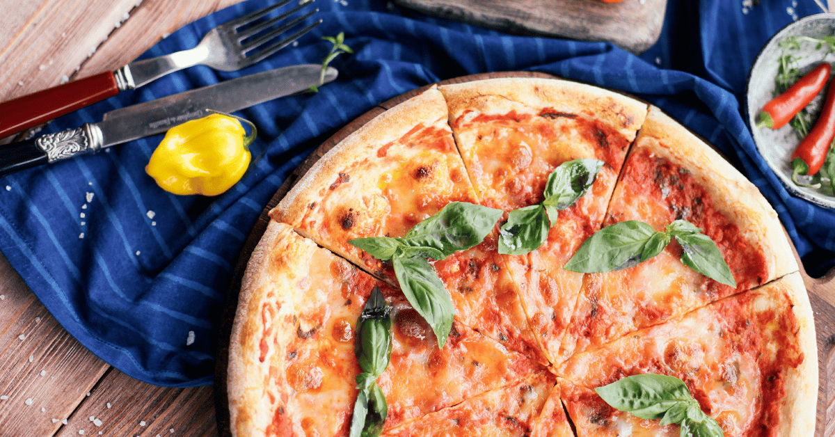 Fantastic thin-crust Pizza Margherita at home. We made it!