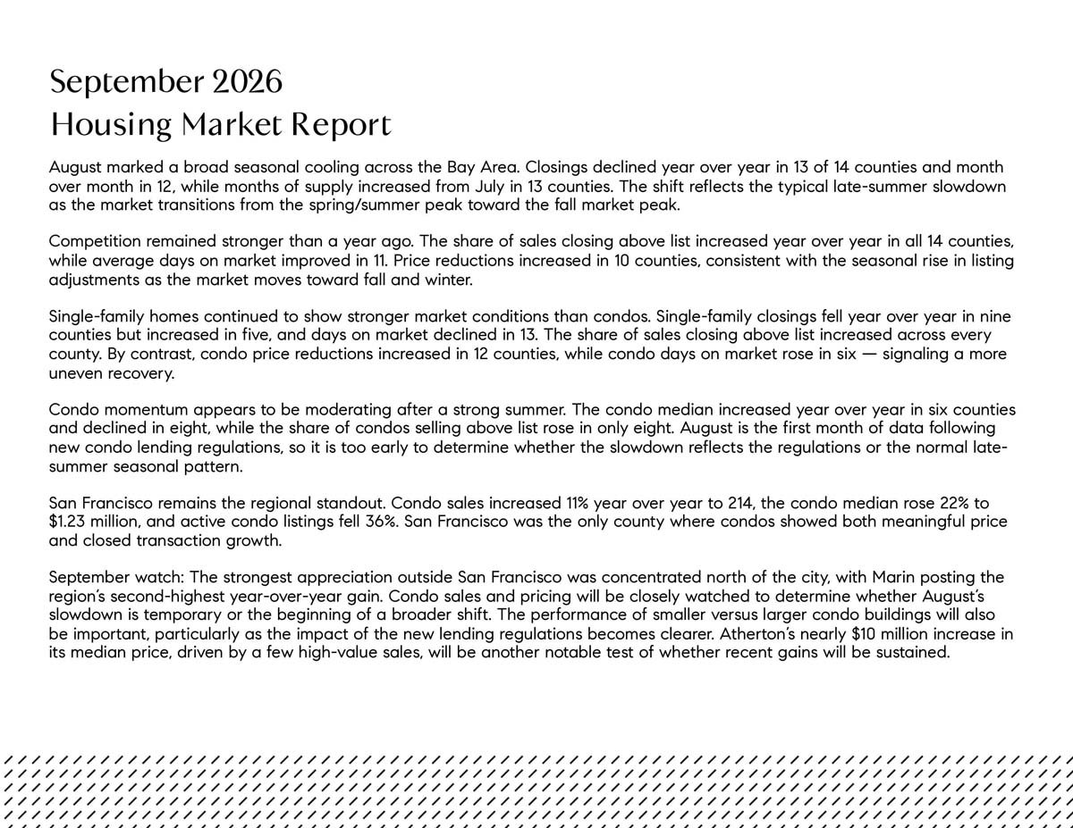 September 2026 San Francisco House & Condo Outlook