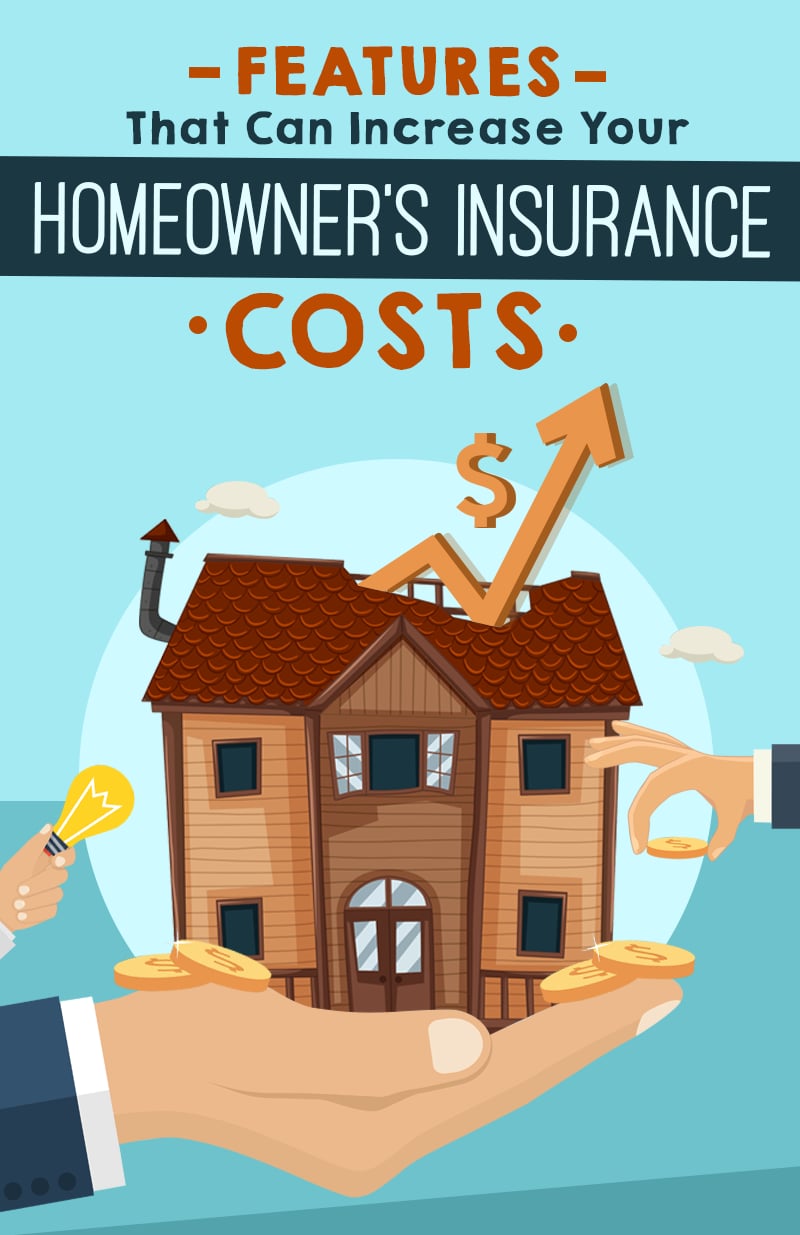 Illustration of a house held in a hand, with coins and an upward arrow suggesting higher insurance costs.