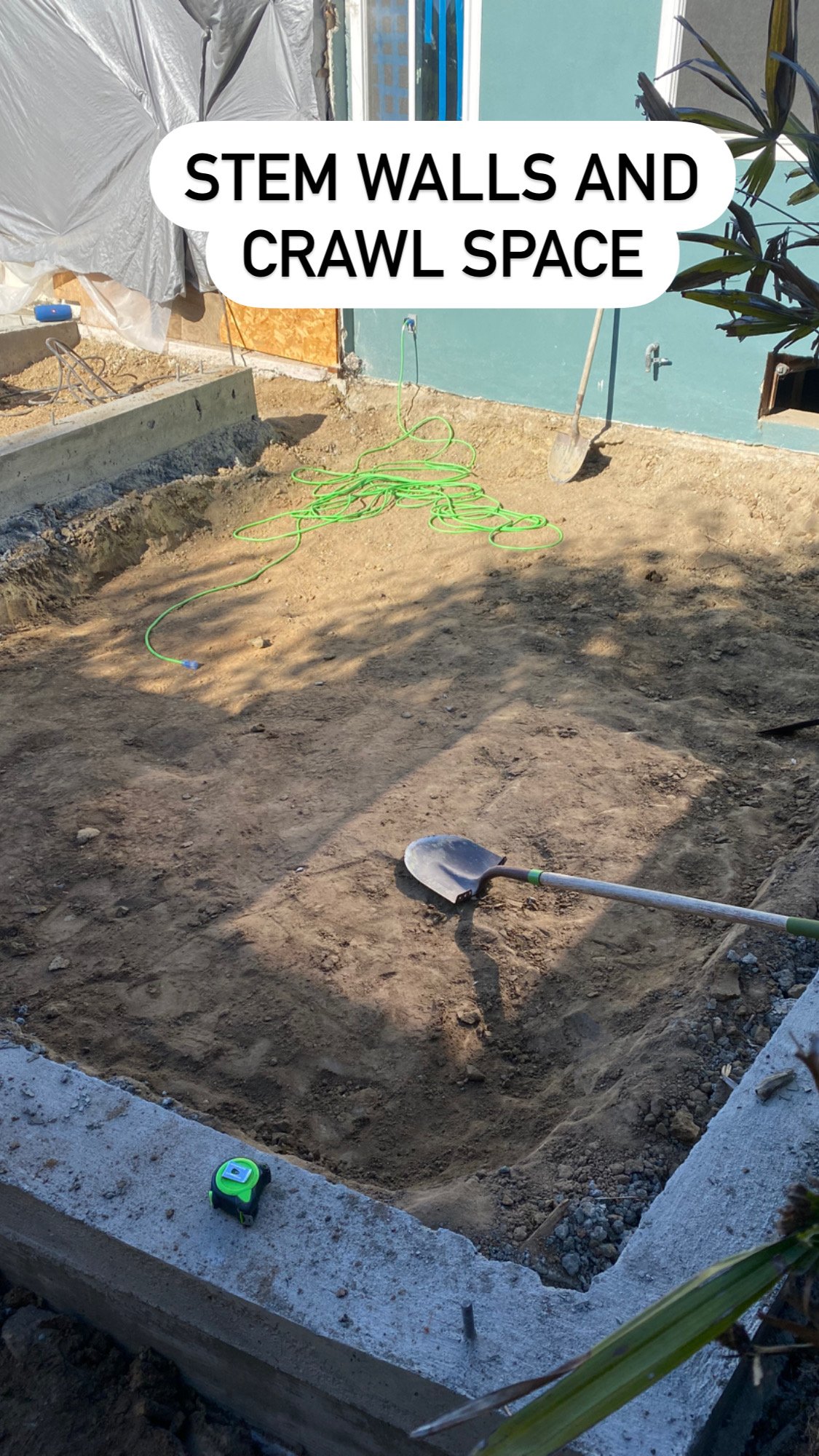 Stem wall and crawl space construction underway for Cardiff ADU in Encinitas, CA—foundation update with North County coastal context