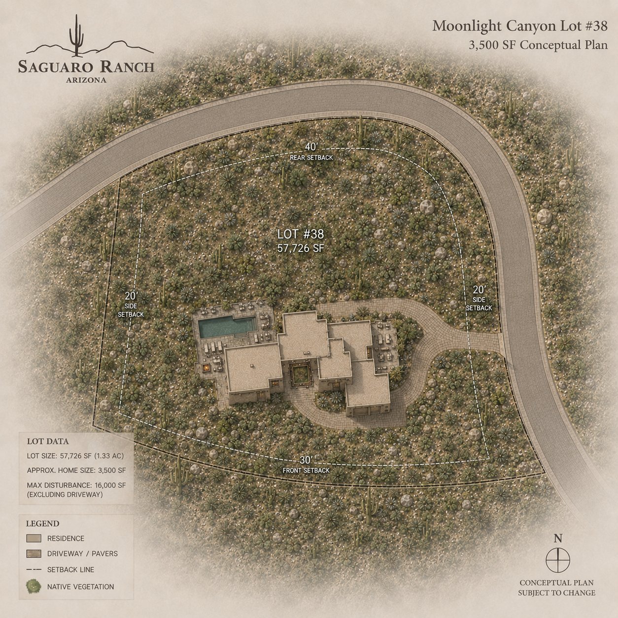 Lot #38: A Private Desert Residence Below the Roadway