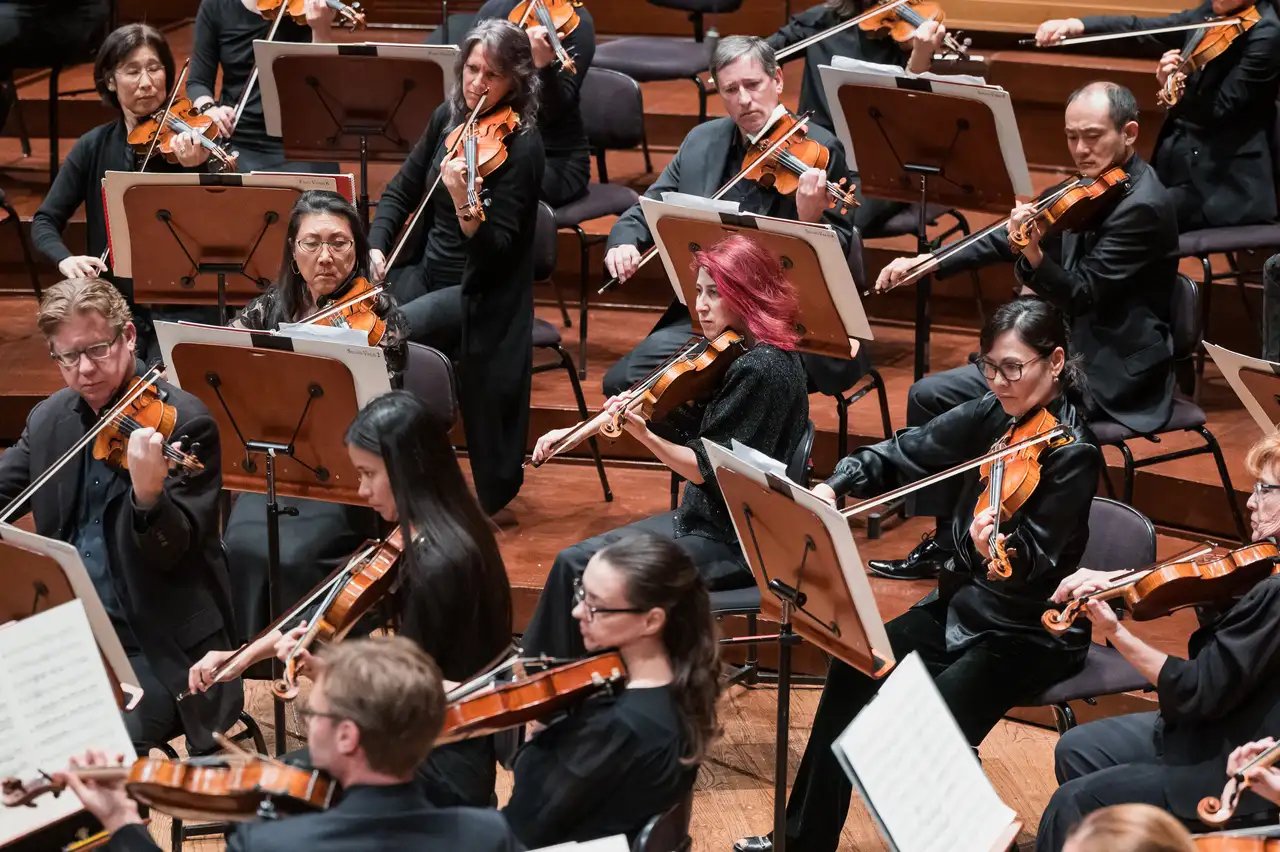 The San Francisco Symphony performing on stage at Davies Hall