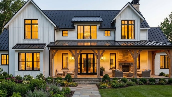 Luxury New Jersey home exterior at golden hour representing a thoughtful next move for homeowners considering whether to buy, sell, or use equity to reposition.