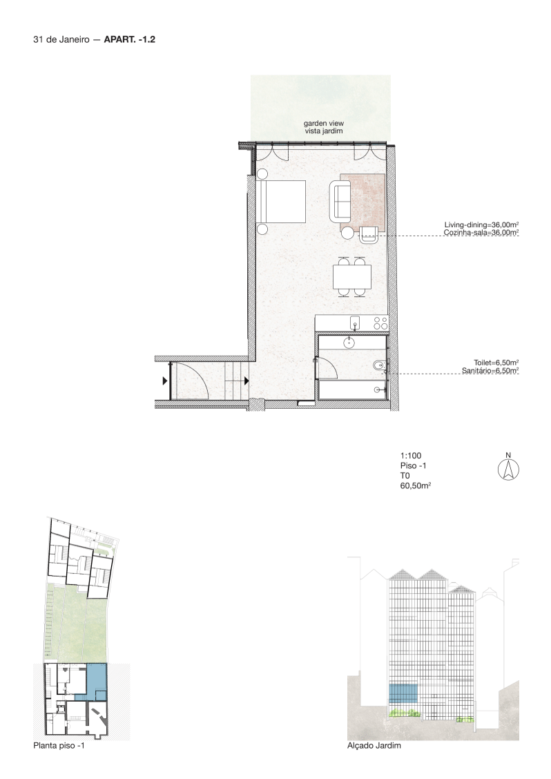 Modern 75.6 m² Studio with Private Terrace in Porto’s Historic Center