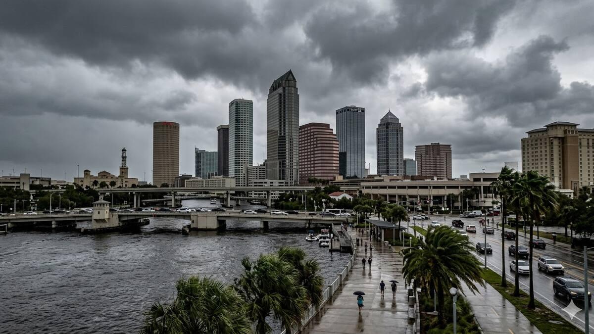 Downtown Tampa skyline after a Florida rain shower.