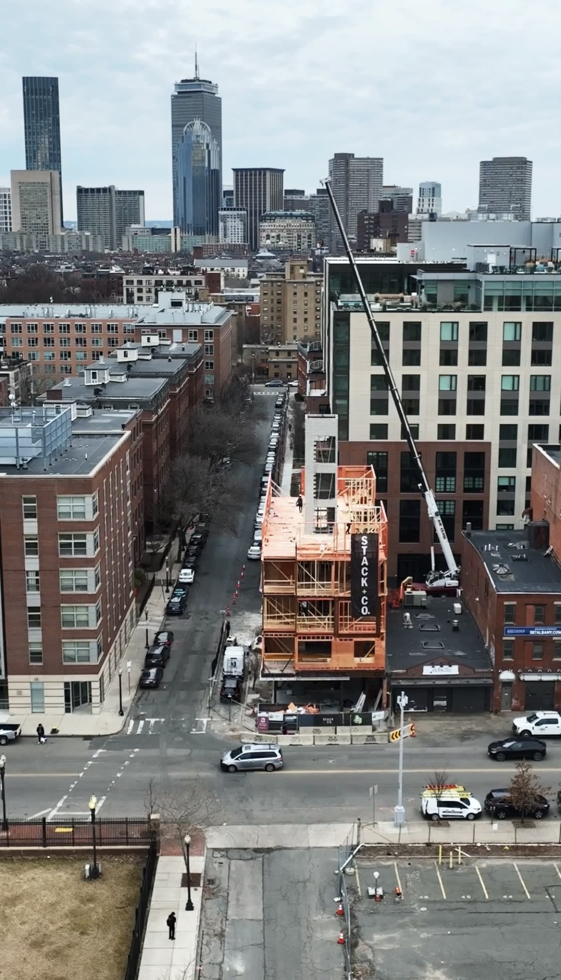Construction continues at 595 Albany street