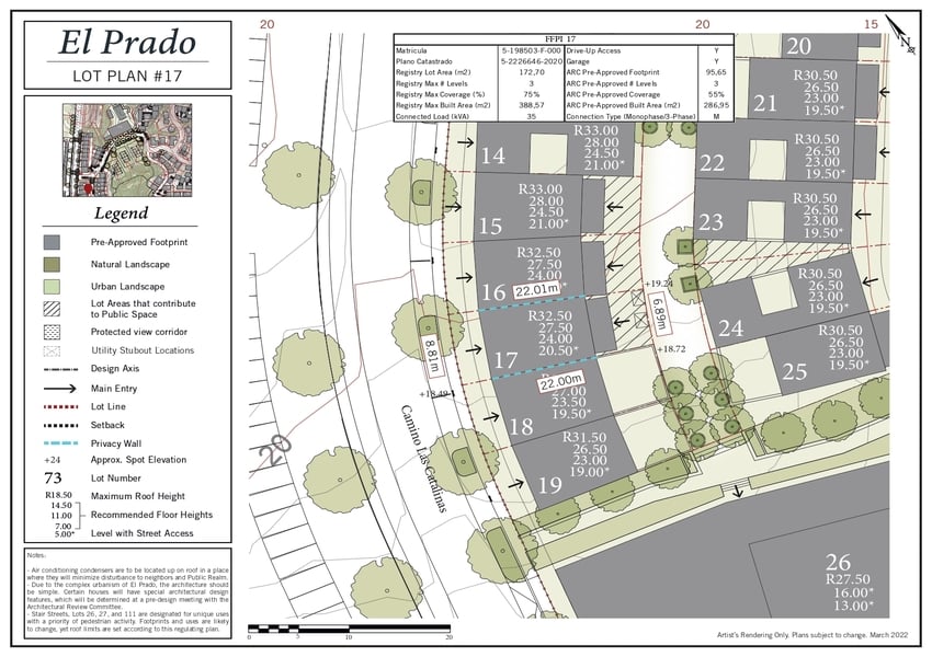El Prado Lot #17 | Prime Central Lot in One of Las Catalinas’ Best Locations
