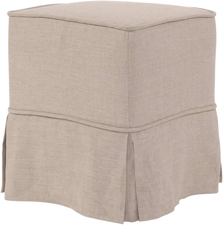 Cube Ottoman with Prairie Skirt Cover