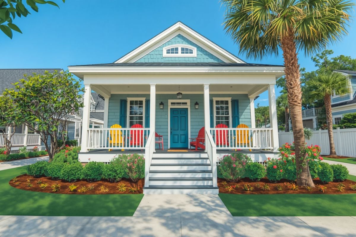 The front porch of a Hilton Head short-term rental property