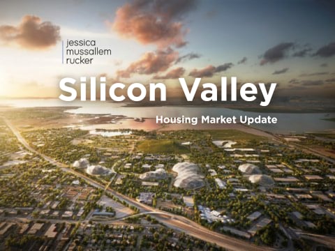 Aerial view of Silicon Valley at sunset representing the Silicon Valley housing market and real estate trends.