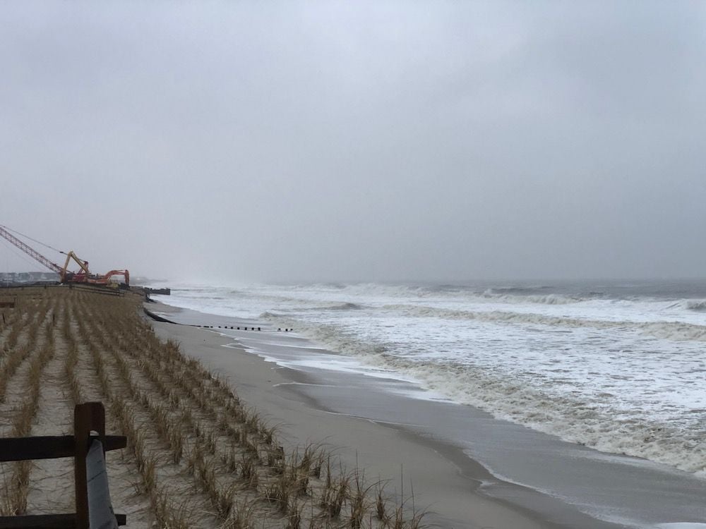 Beach damage after storm