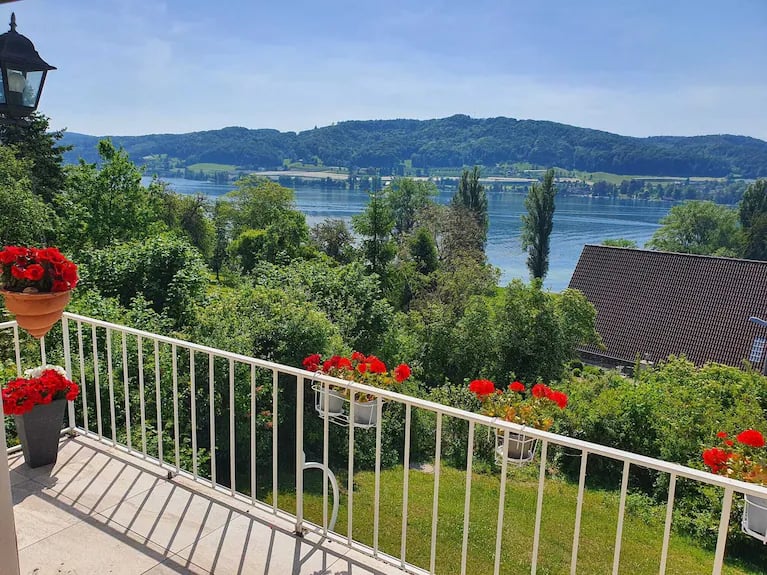 A private balcony in The Summit overlooking scenic greenery and distant Folsom Lake views, representing the "Sunday Sanctuary" vibe of the community.