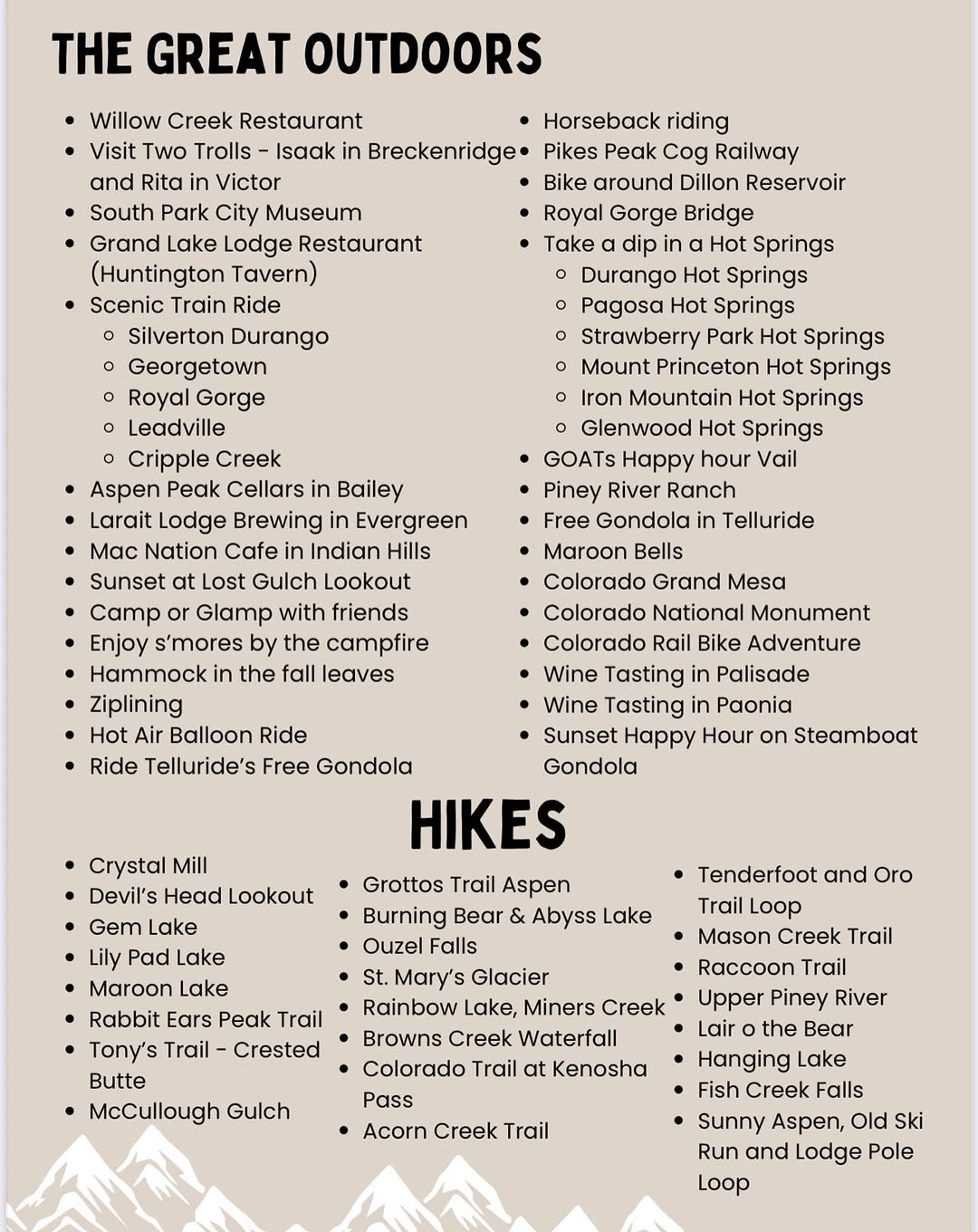 Colorado Fall Bucket List! 🍁