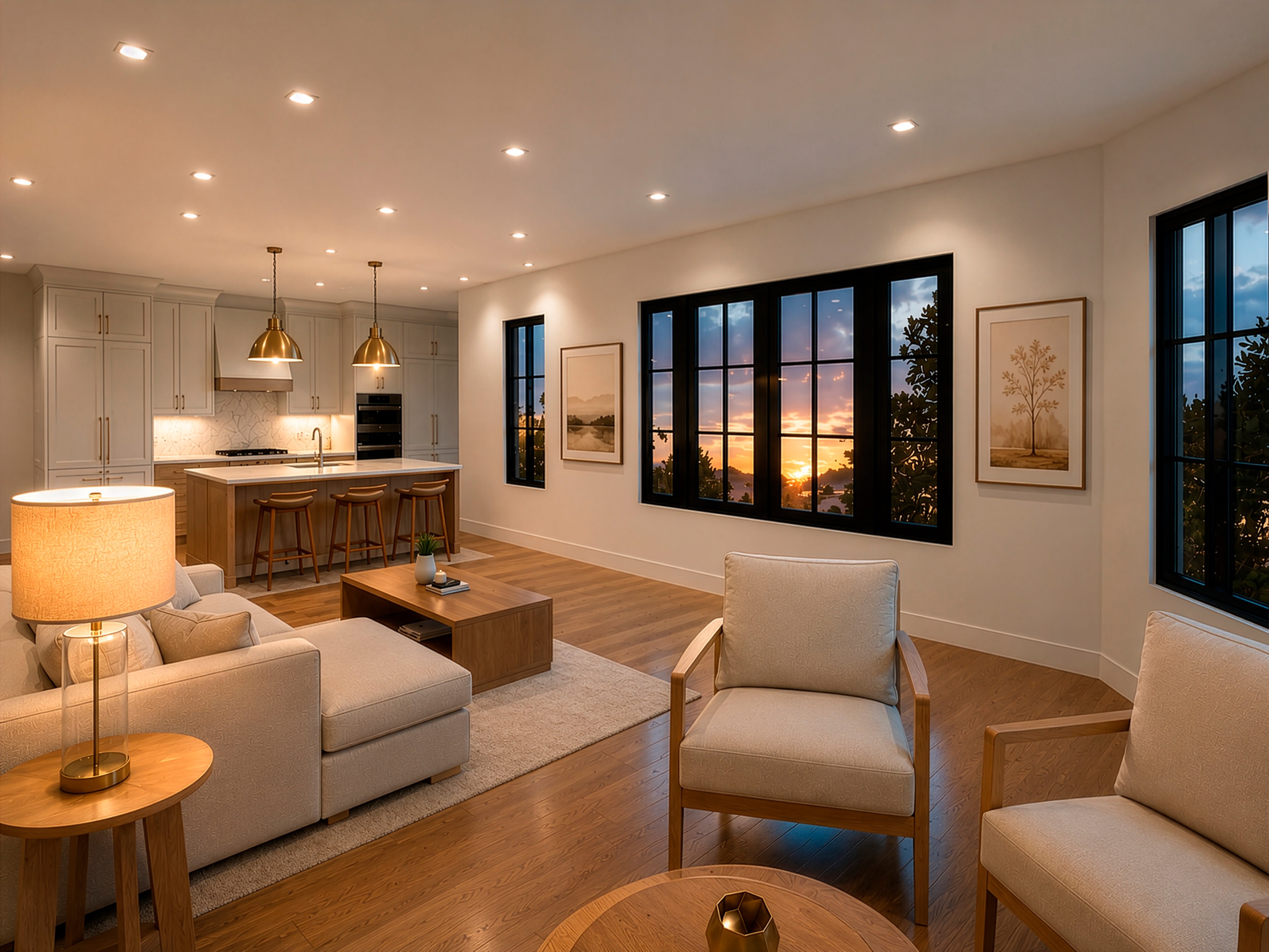 Open-concept living space at Cedar Commons