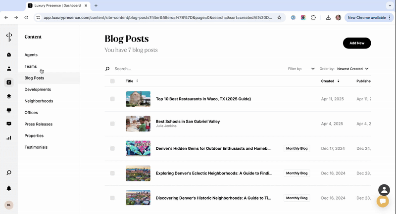 Content Tab