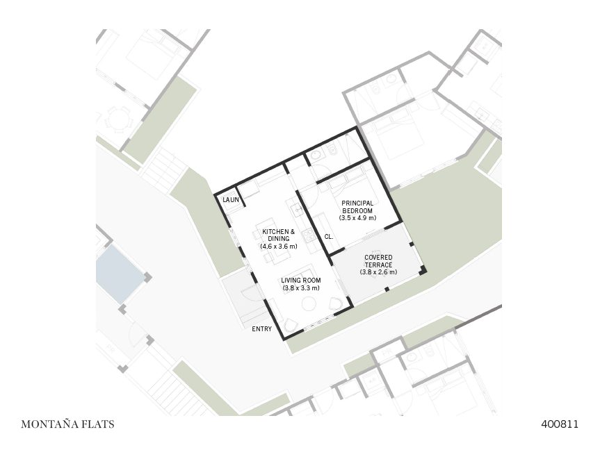 400811 Montaña Flats | Stylish 1-Bedroom Flat Steps from La Rambla