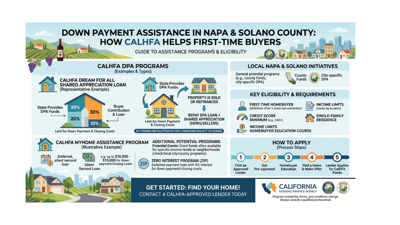 Down Payment Assistance in Napa and Solano County: How CalHFA Helps First-Time Buyers