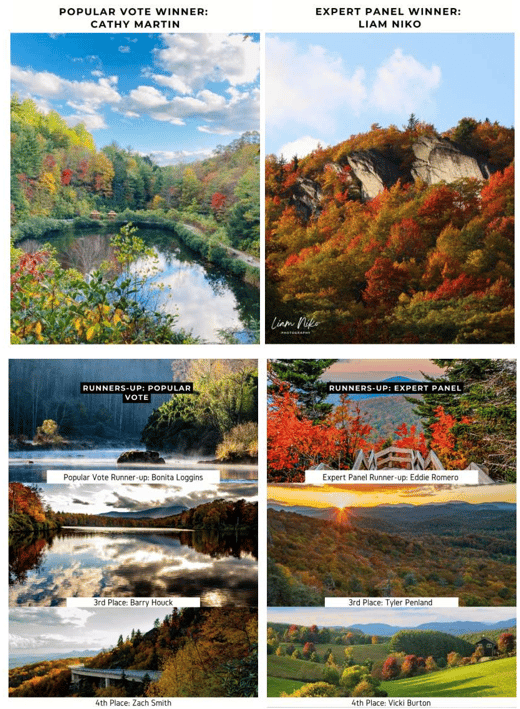 High Country fall photo contest winners and runners-up, shown in six autumn mountain landscape photographs.