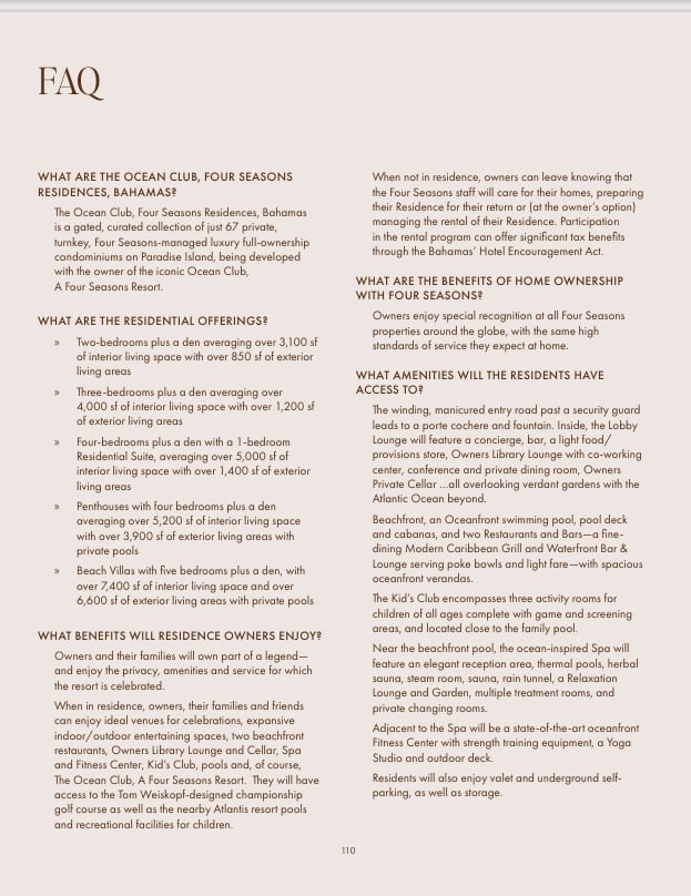 Four Seasons Private Residencies, The Ocean Club, Bahamas