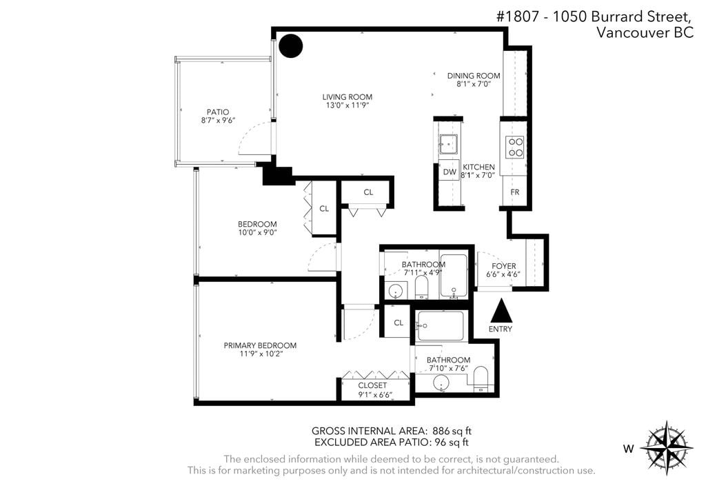 1050 Burrard St, #1807