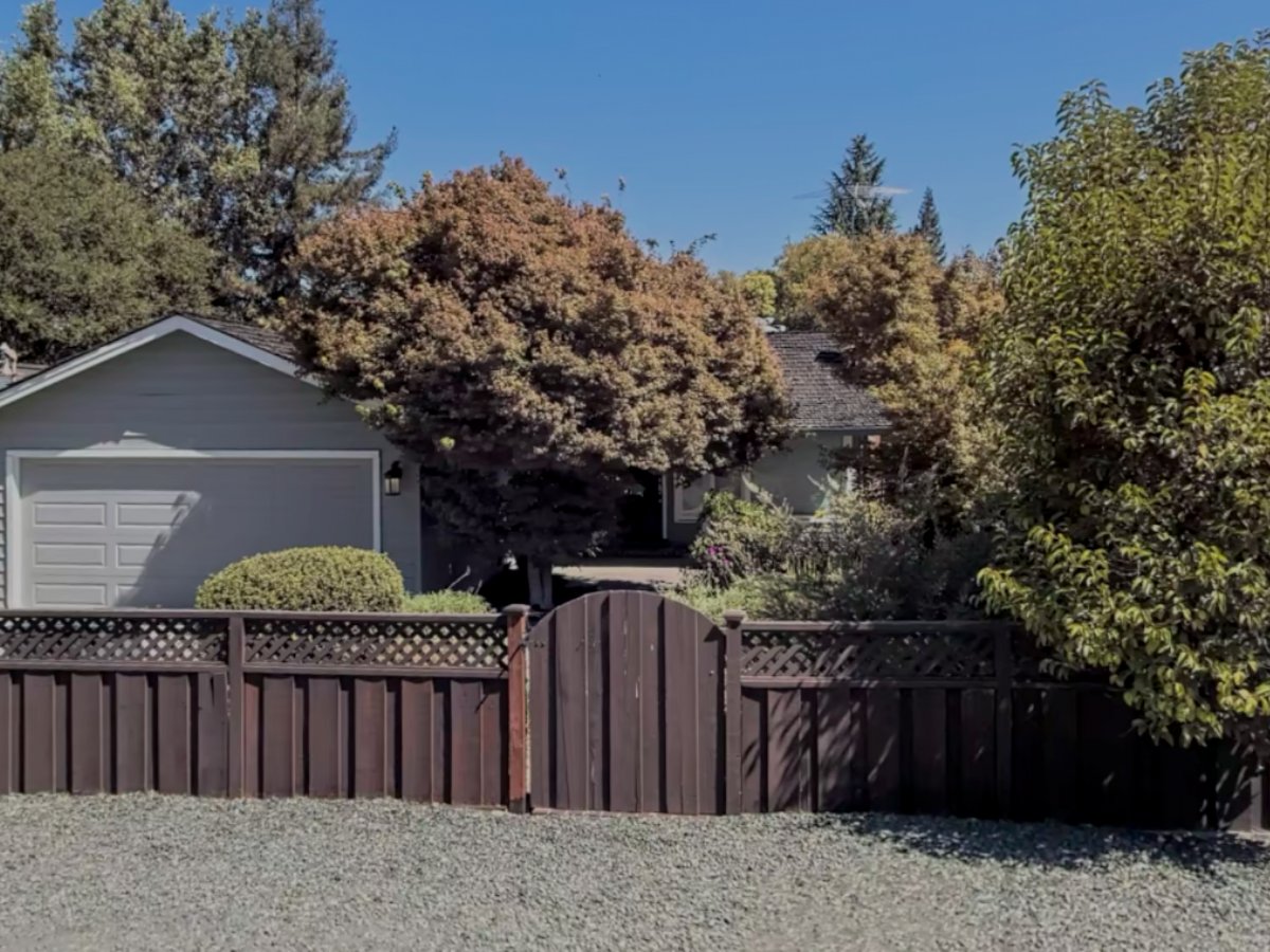 Menlo Park home with private fenced yard.