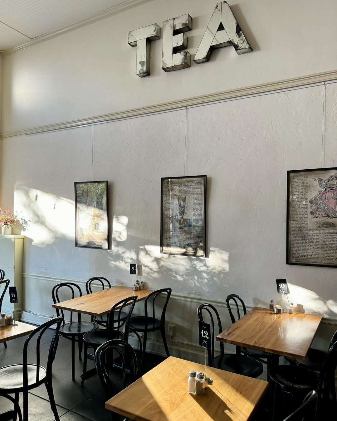 Interior of Tea Room Cafe in Petaluma with cozy atmosphere and inviting cafe vibes