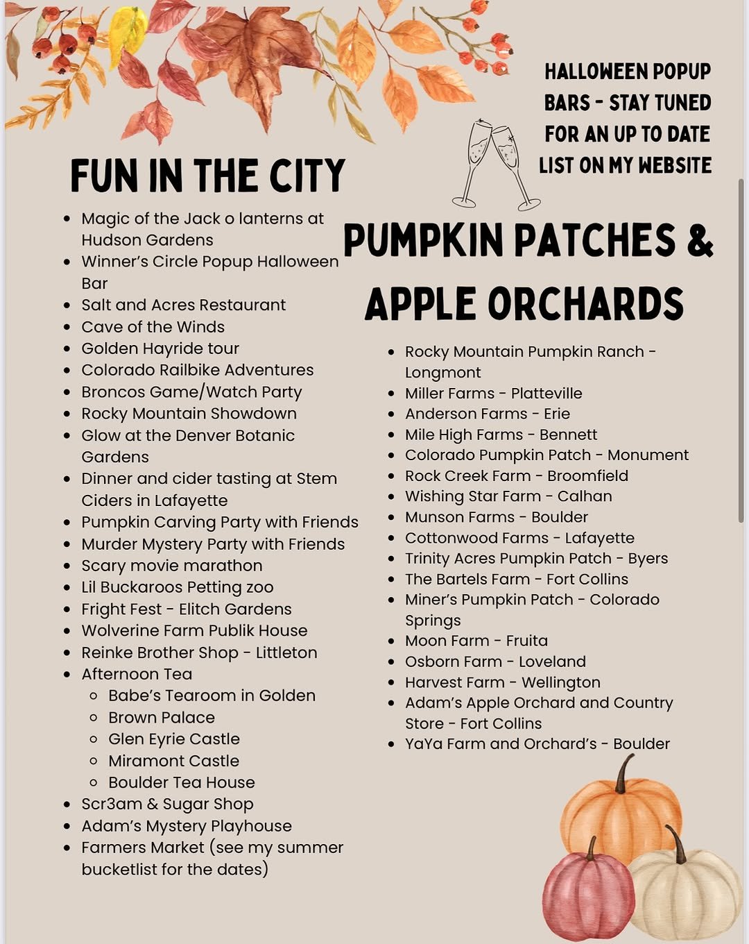 Colorado Fall Bucket List! 🍁