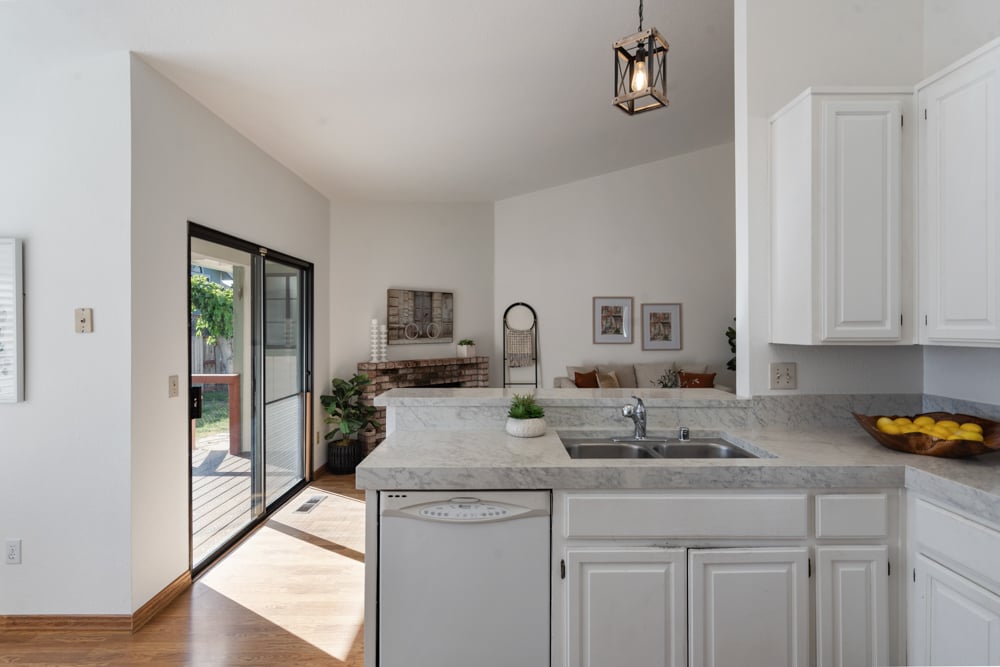 Updated kitchen with open-concept layout in Village East Petaluma home