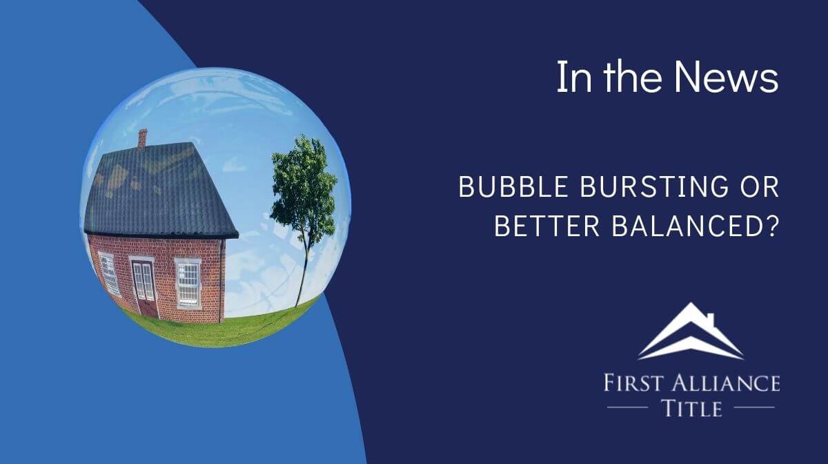 Bubble Bursting or Better Balanced?