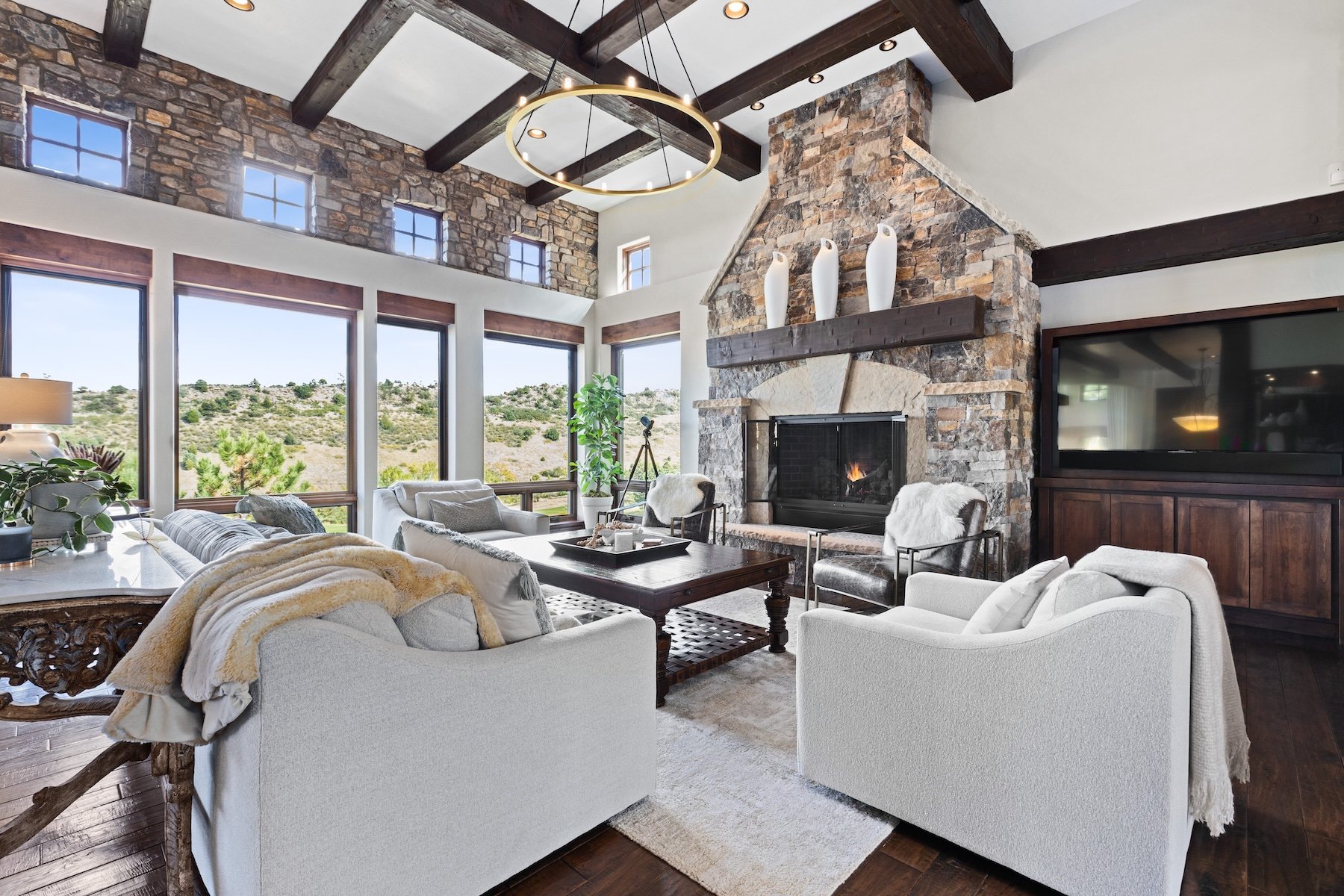 Minimalist luxury living room with curated furnishings in a Denver high-end home