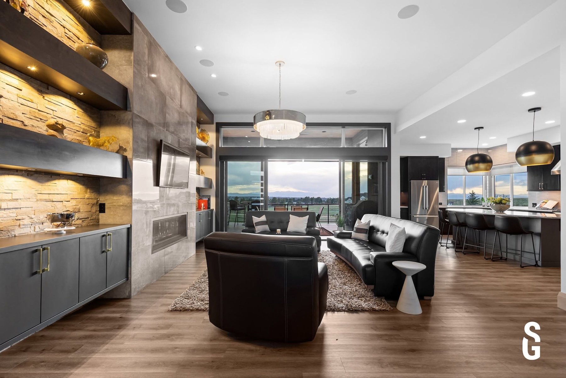 Interior Lighting Highlighting Architectural Details in a Custom Colorado Home