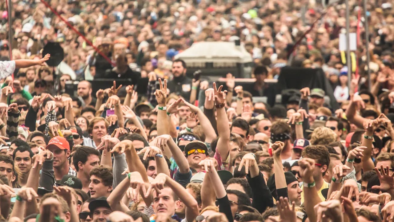 Crowd shot showing the massive scale of the Outside Lands Music Festival