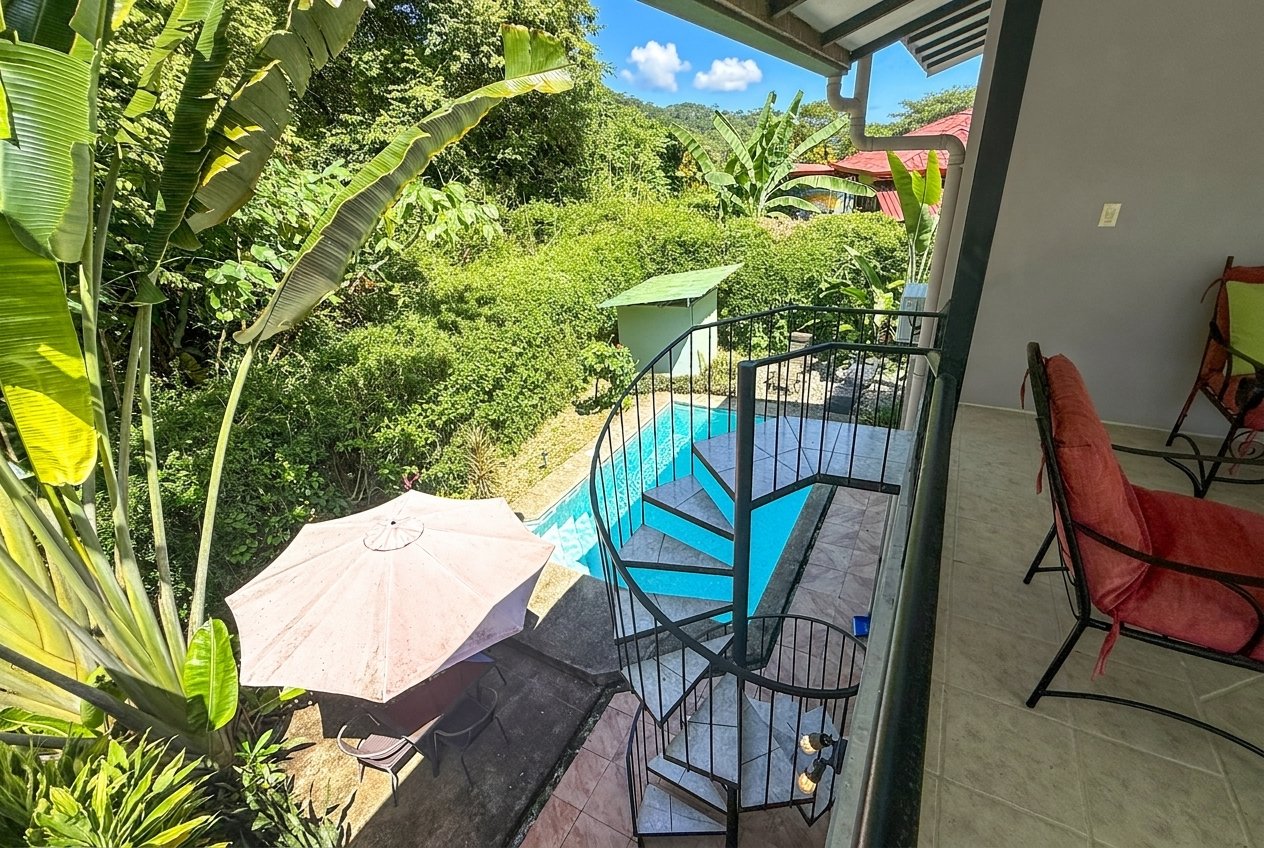 Serene 2-Bedroom Jungle Sanctuary with Private Pool & Gorgeous Balcony Views on Calle Buganvillea in Ojochal Costa Rica