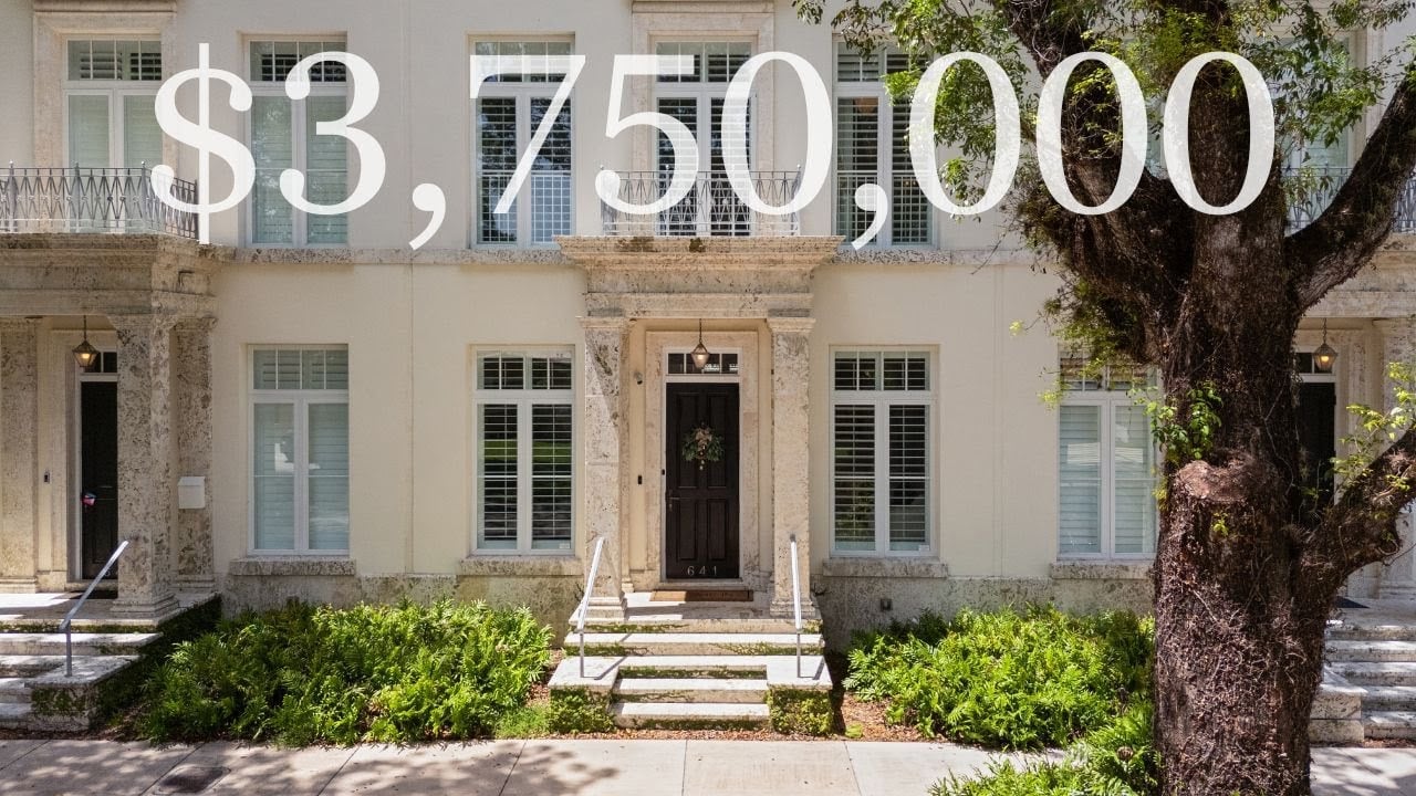Charming $3.7M Coral Gables Townhome Tour | High Ceilings and Private Courtyard - 641 Almeria Ave