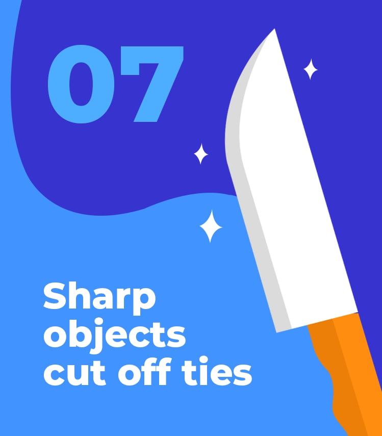 Sharp objects cut off ties.
