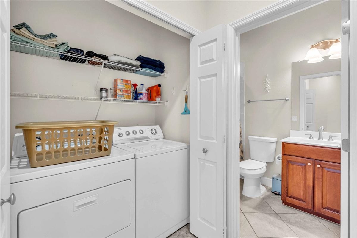Laundry Closet offers extra storage space up top