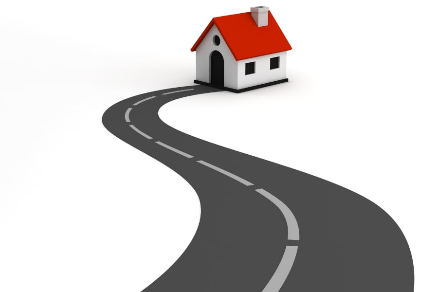 Road leading to a house