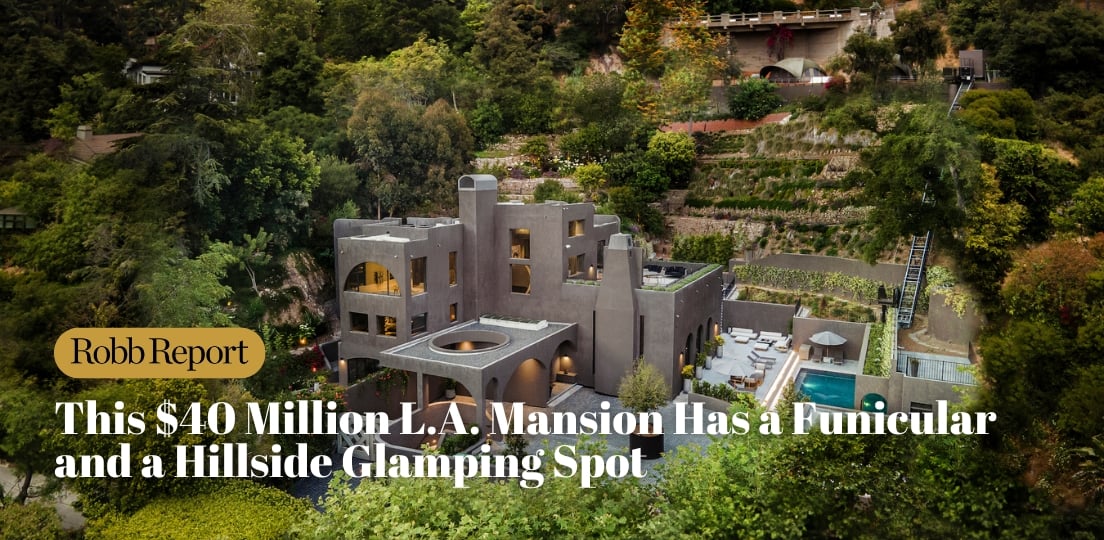 This $40 Million L.A. Mansion Has a Funicular and a Hillside Glamping Spot