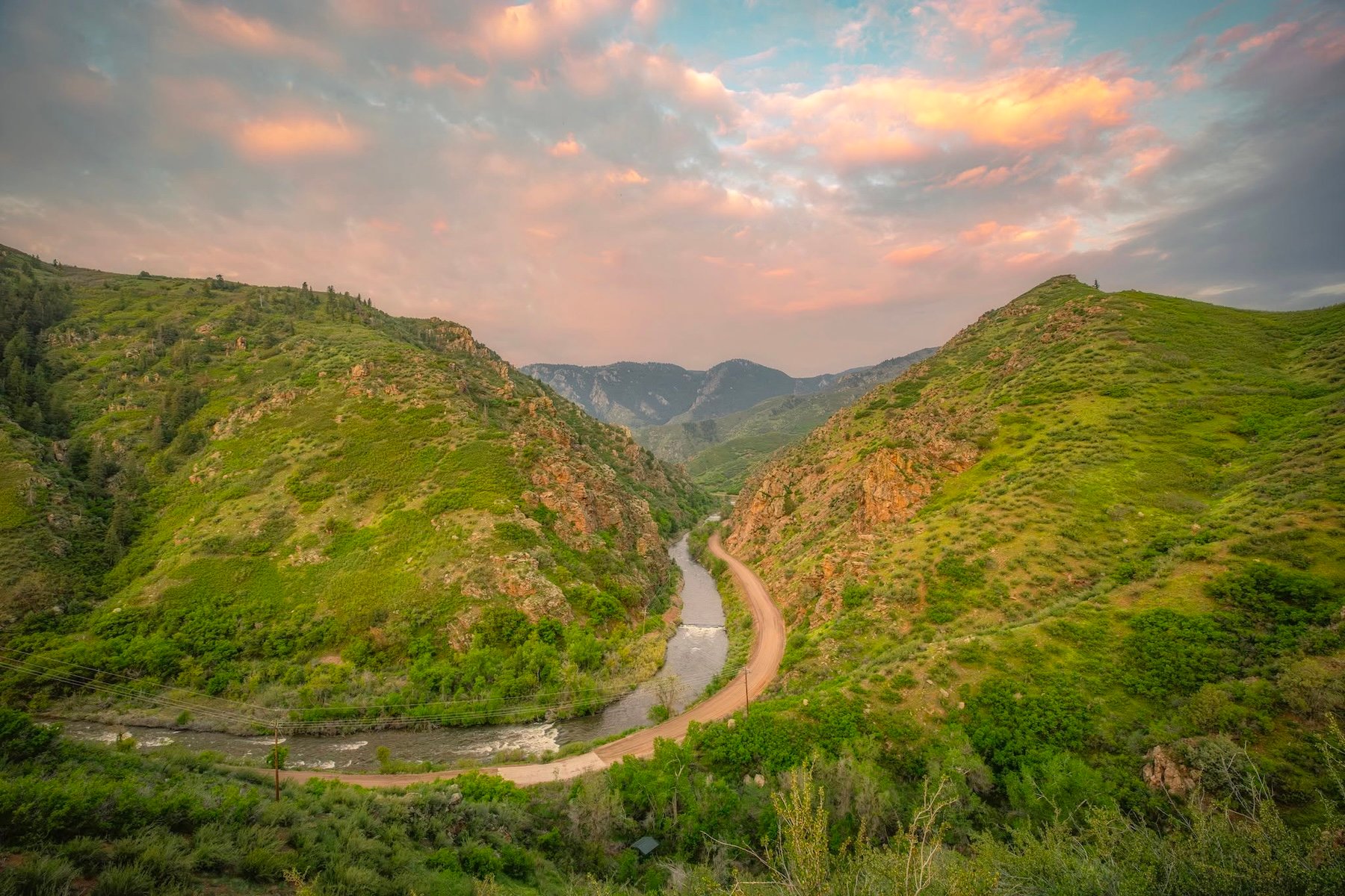 Waterton Canyon trail along the South Platte River near Littleton
