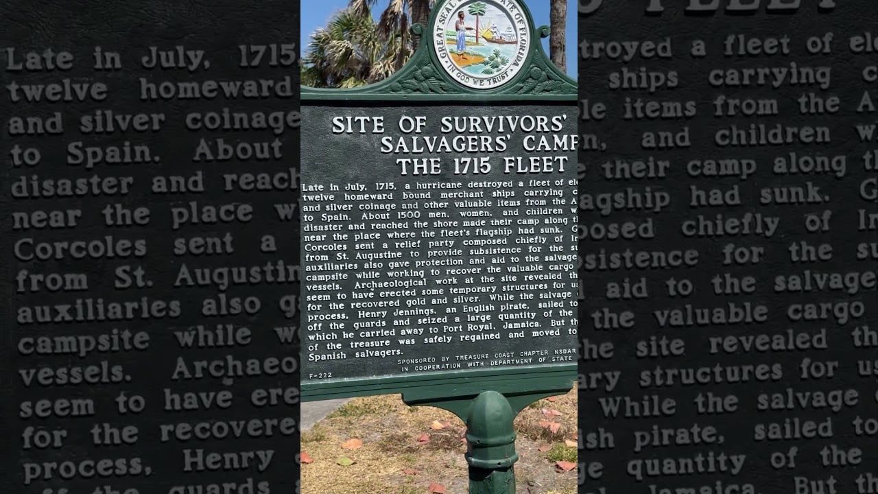 his very the Spanish Ships with Gold Crashed during the hurricane in July 1715 at this spot