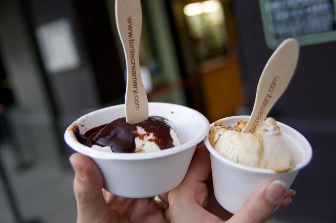 A close-up of a delicious ice cream cup from Bi-Rite Creamery