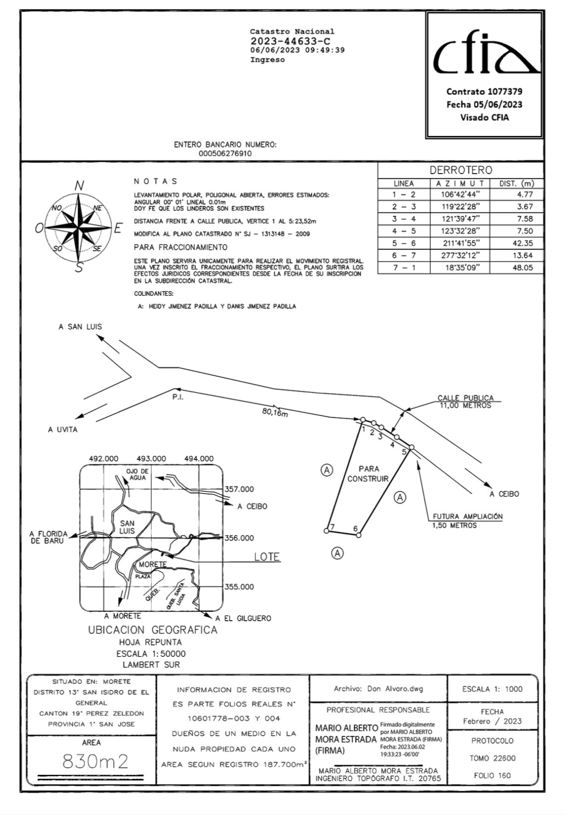 Lot in San Luis, Morete, Uvita Hills