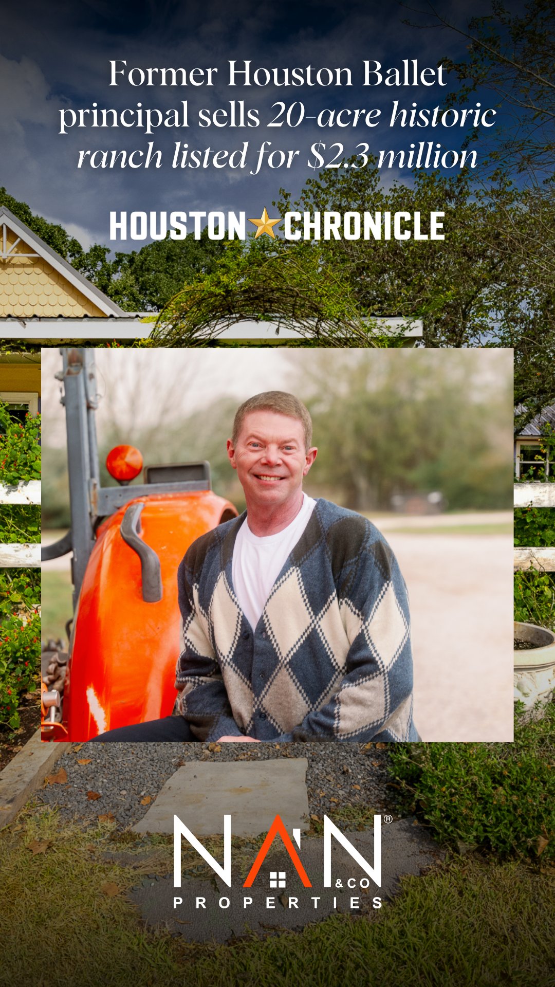 Former Houston Ballet principal sells 20-acre historic ranch listed for $2.3 million