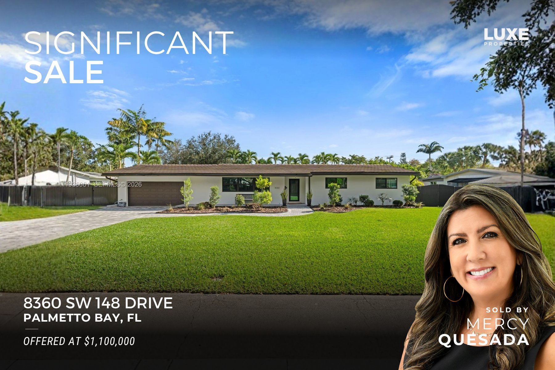 Significant Sale: 8360 SW 148 Drive, Palmetto Bay | Pool home Closed in the heart of Mangowood SOLD
