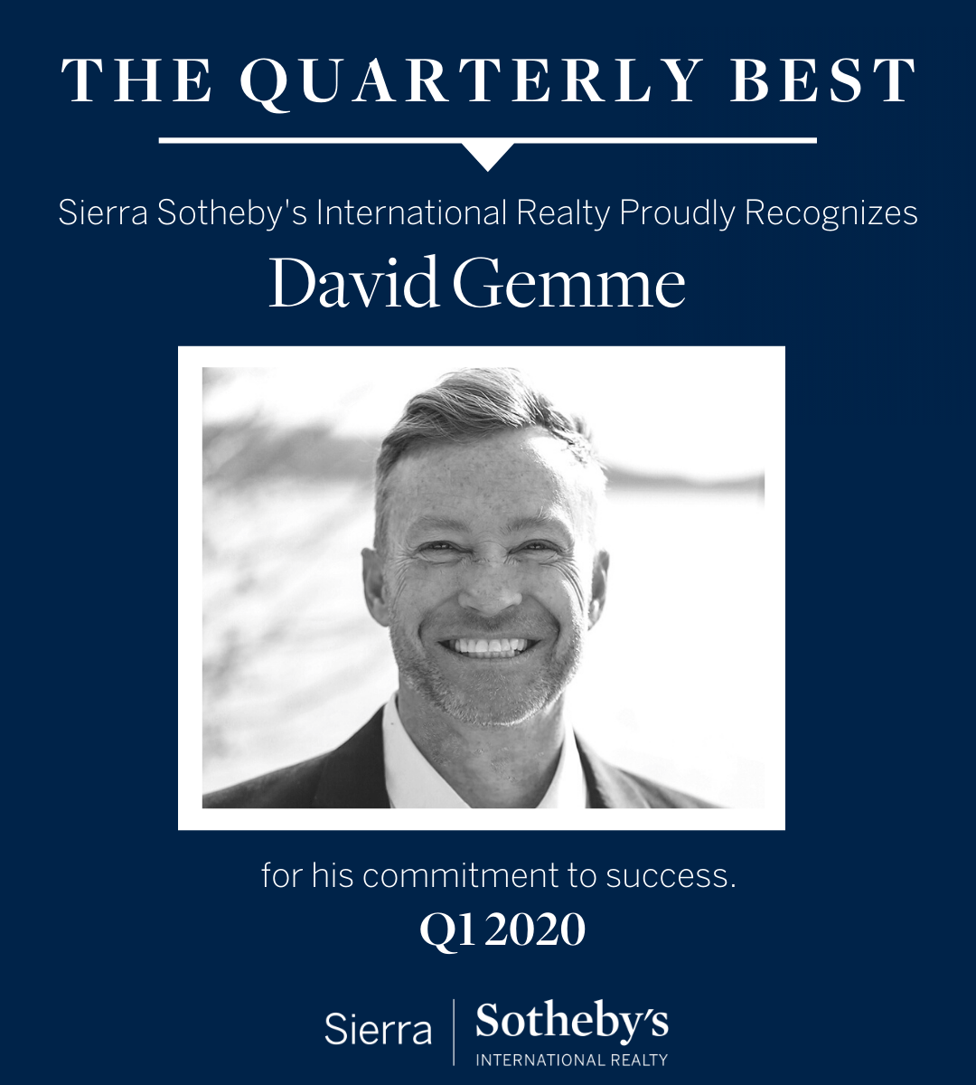 Quarterly Best recognition for David Gemme, Q1 2020