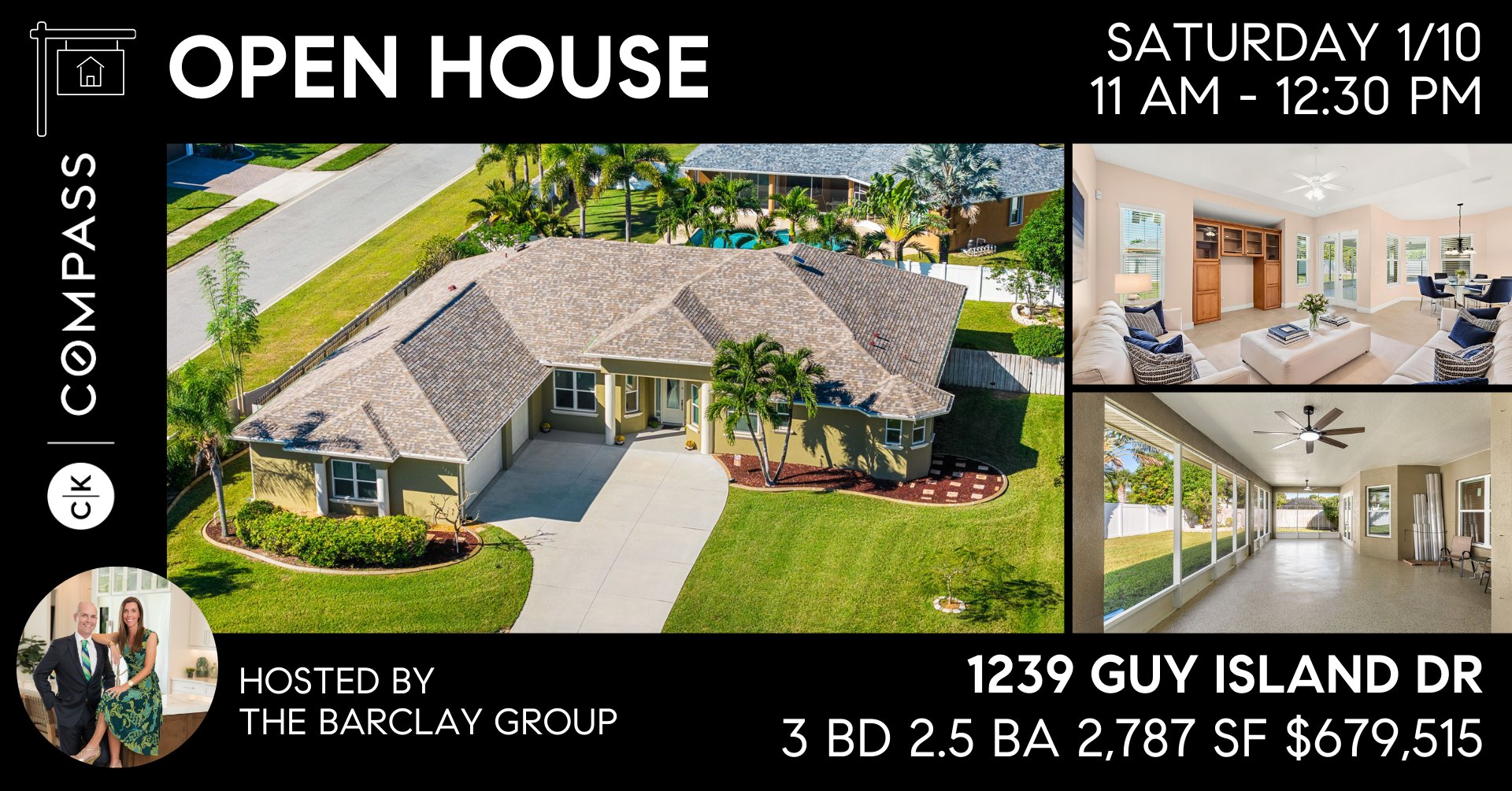 Open house at 1239 Guy Island Drive Merritt Island waterfront home