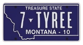 Montana License Plate 7-TYREE