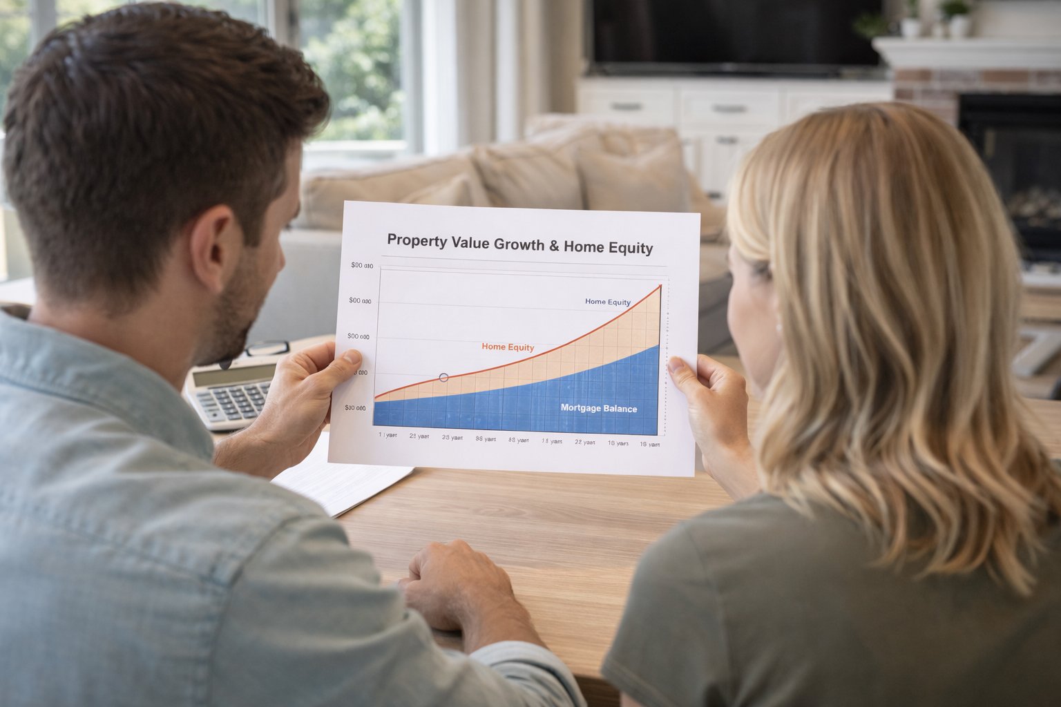 Homeowners reviewing property value growth and home equity on the Central Coast