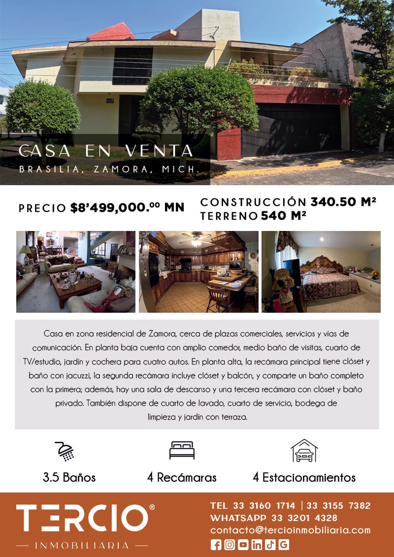 CASA EN VENTA ZAMORA, MICHOACÁN $8'499,000.00 MN